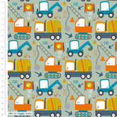 Diggers Scene Cotton Fabric